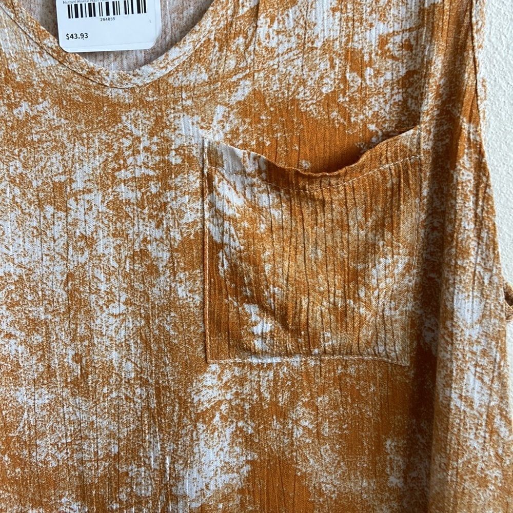 Fletch & Co Mustard Mineral Wash Tank NWT Sz L - Picture 3 of 7